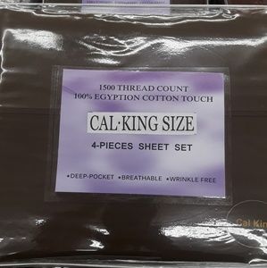 4pcs King size sheet set Cal king chocolate